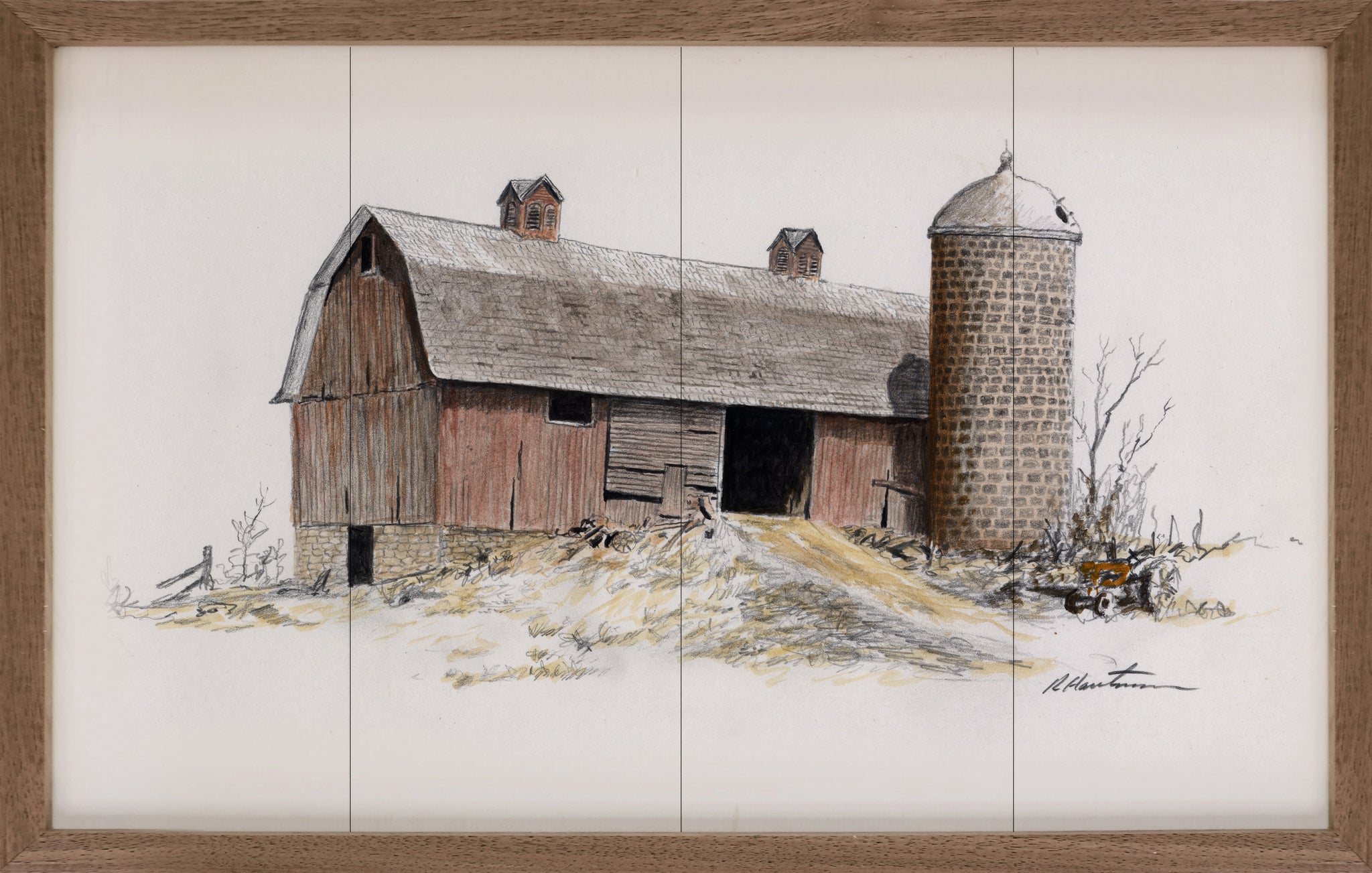 Silo With Red Barn By Hautman Brothers 4x4 8x8 12x12 16x16 24x24